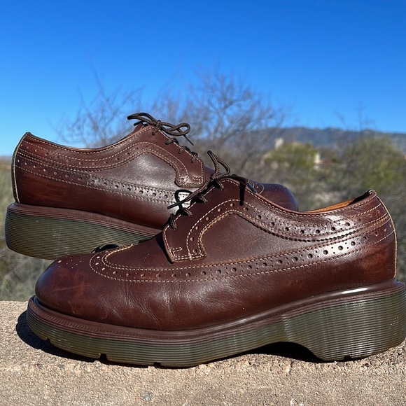 🏴󠁧󠁢󠁥󠁮󠁧󠁿 Dr. Martens MIE Brogue Wingtip Babydoll Platform Y2K Oxfords UK 8 - Picture 5 of 17